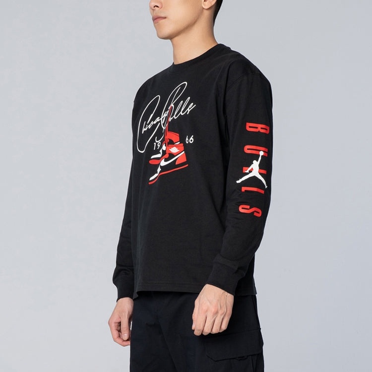 Air Jordan NBA Courtside Chicago Bulls Round Neck Pullover Long Sleeves Black DA6527-010 - 6