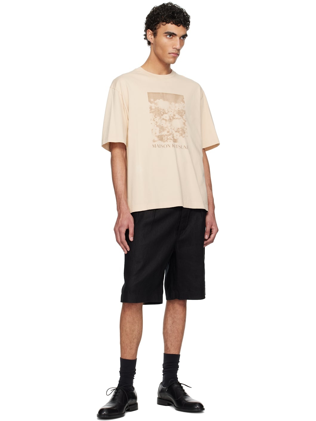 Beige Daisy Field Oversize T-shirt - 4