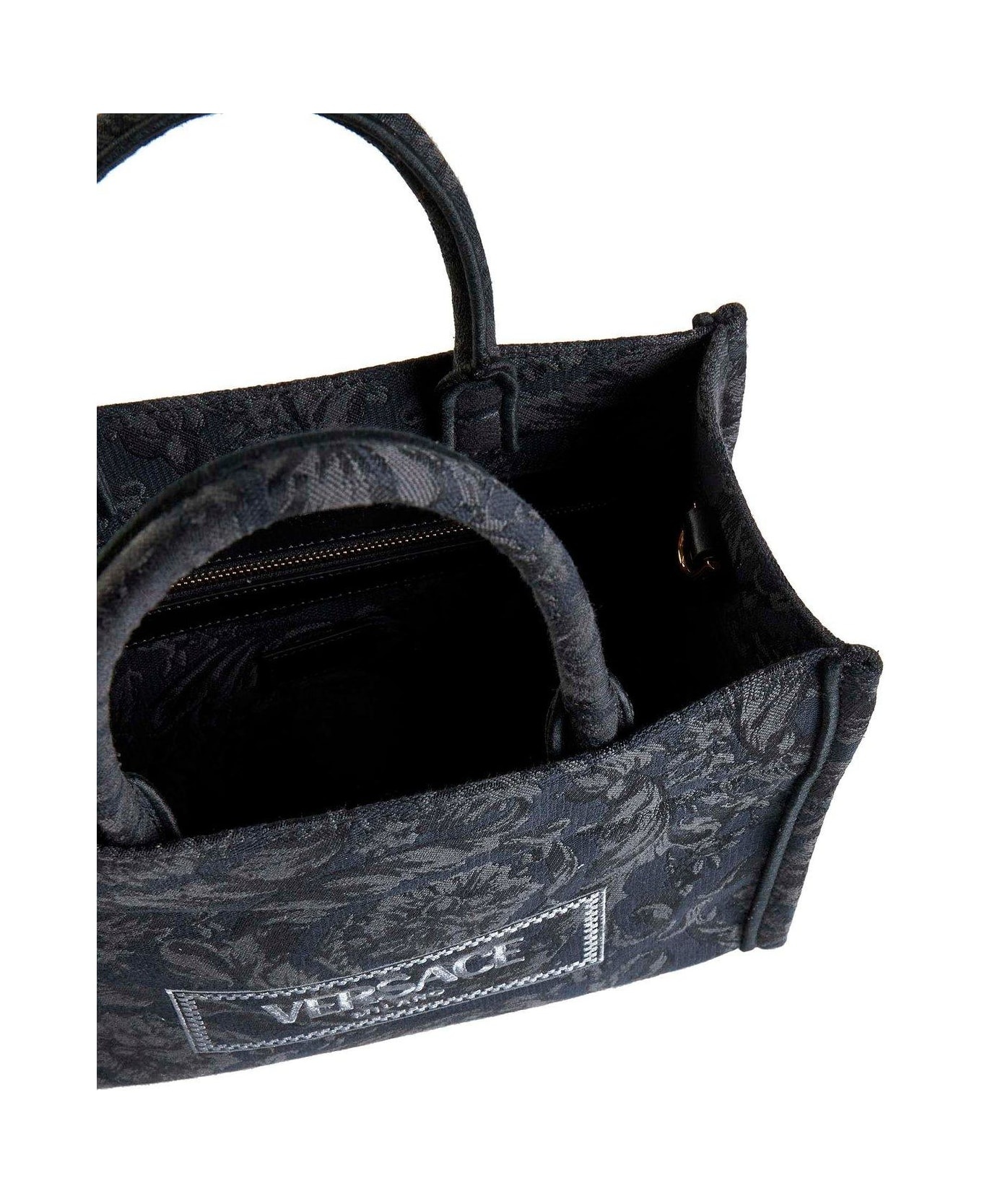All-over Floral Motif Top Handle Bag - 5