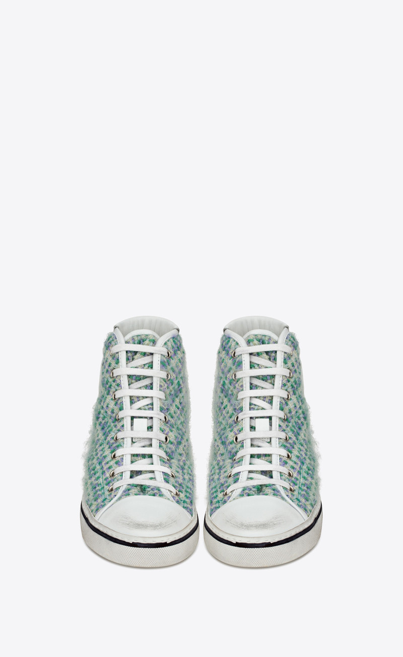 SAINT LAURENT bedford sneakers in tweed and leather outlook