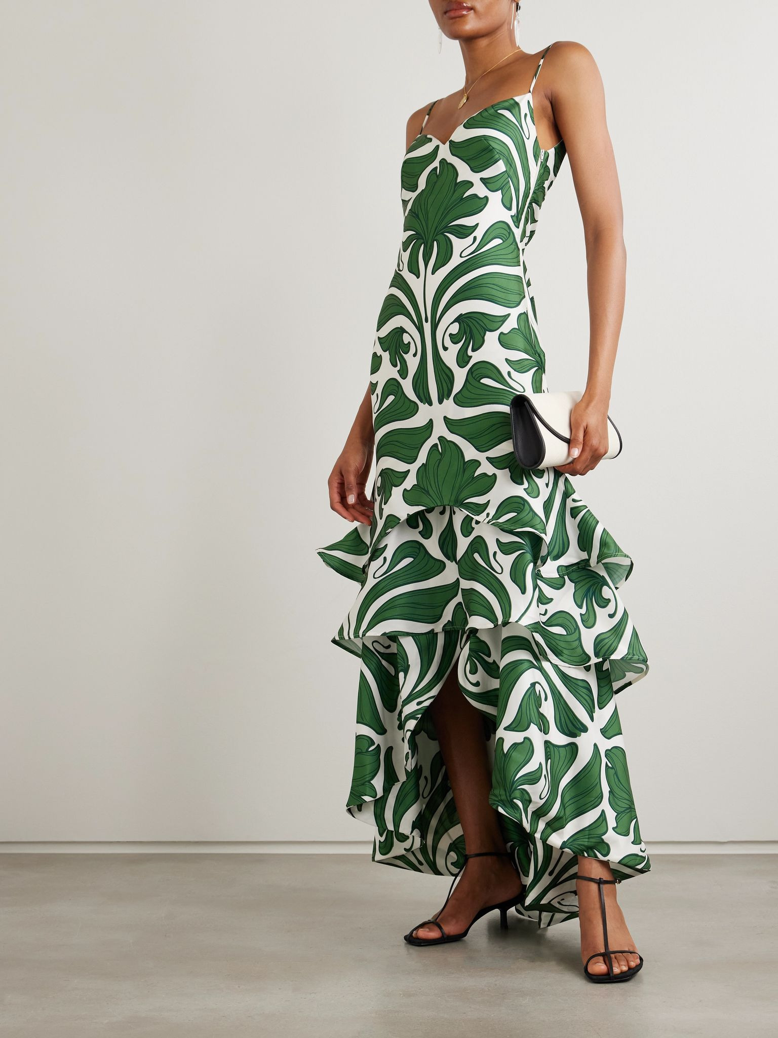 Arte Cubano tiered crepe maxi dress Green - 2