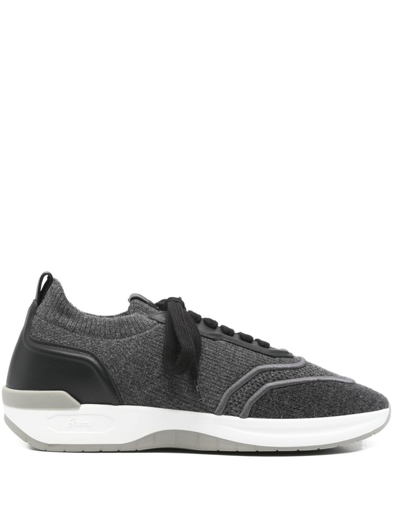 panelled lace-up sneakers 1