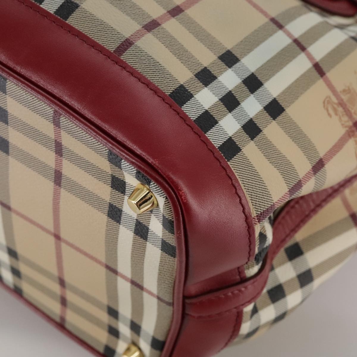 Burberry Nova Check Tote Bag Pvc Leather Beige - 14
