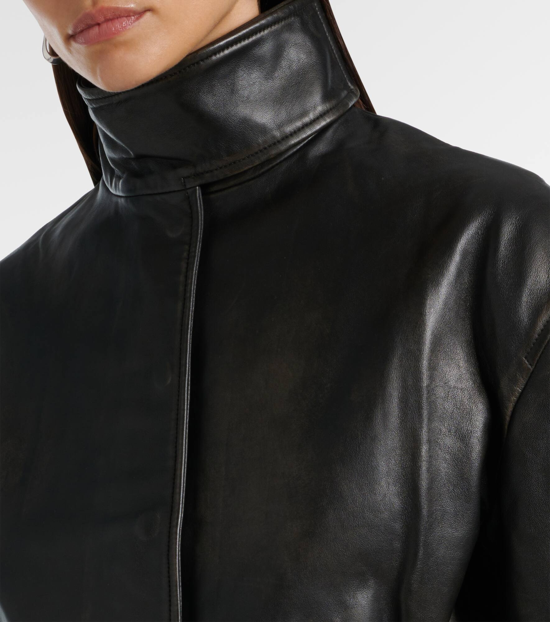 Burnished Eddie leather bomber jacket - 4