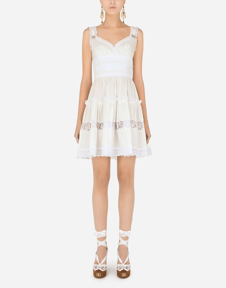 Short poplin dress with crystal-embellished DG details - 2