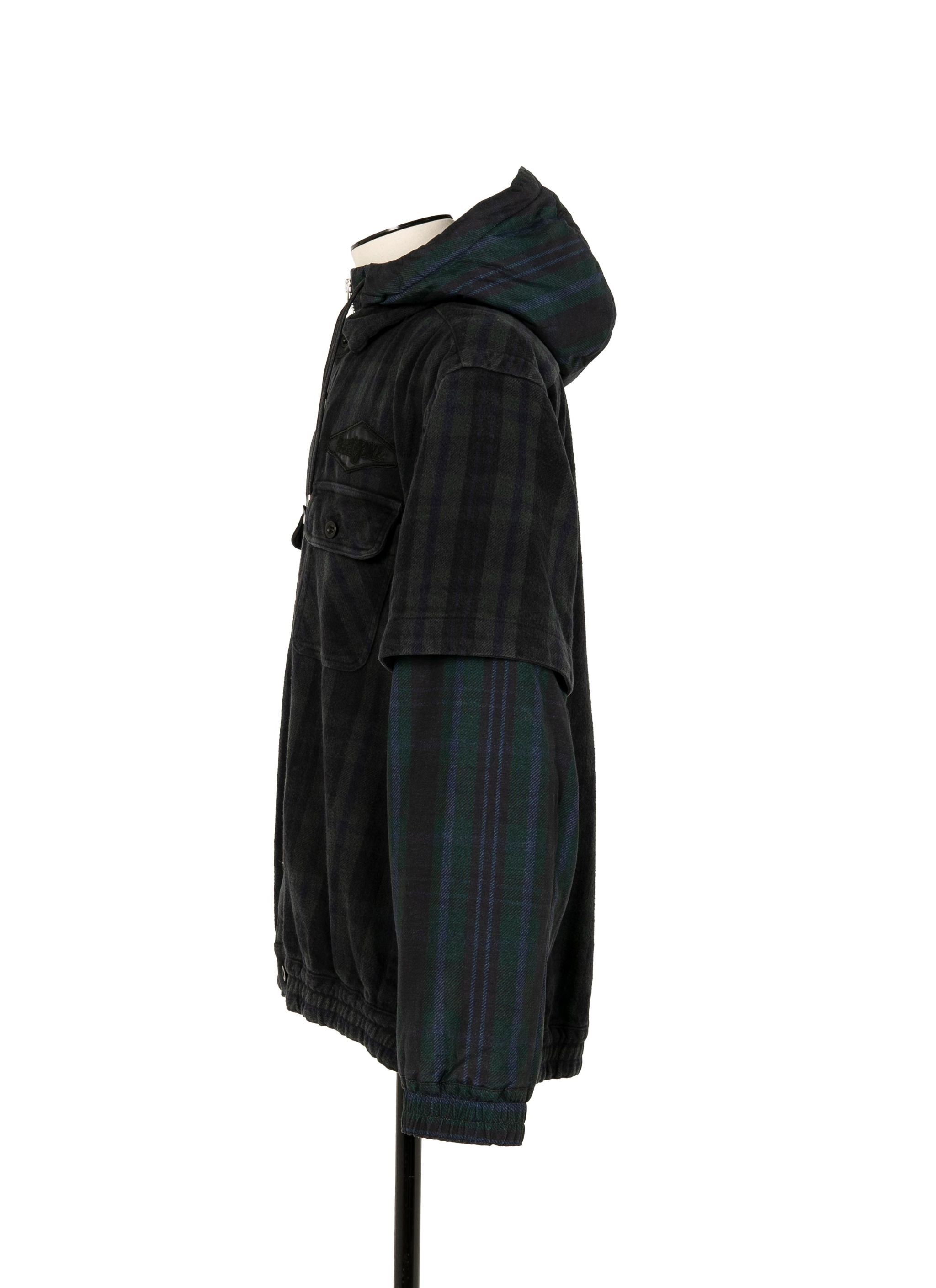 sacai sacai Gonz Multi Patch Plaid Hoodie | REVERSIBLE