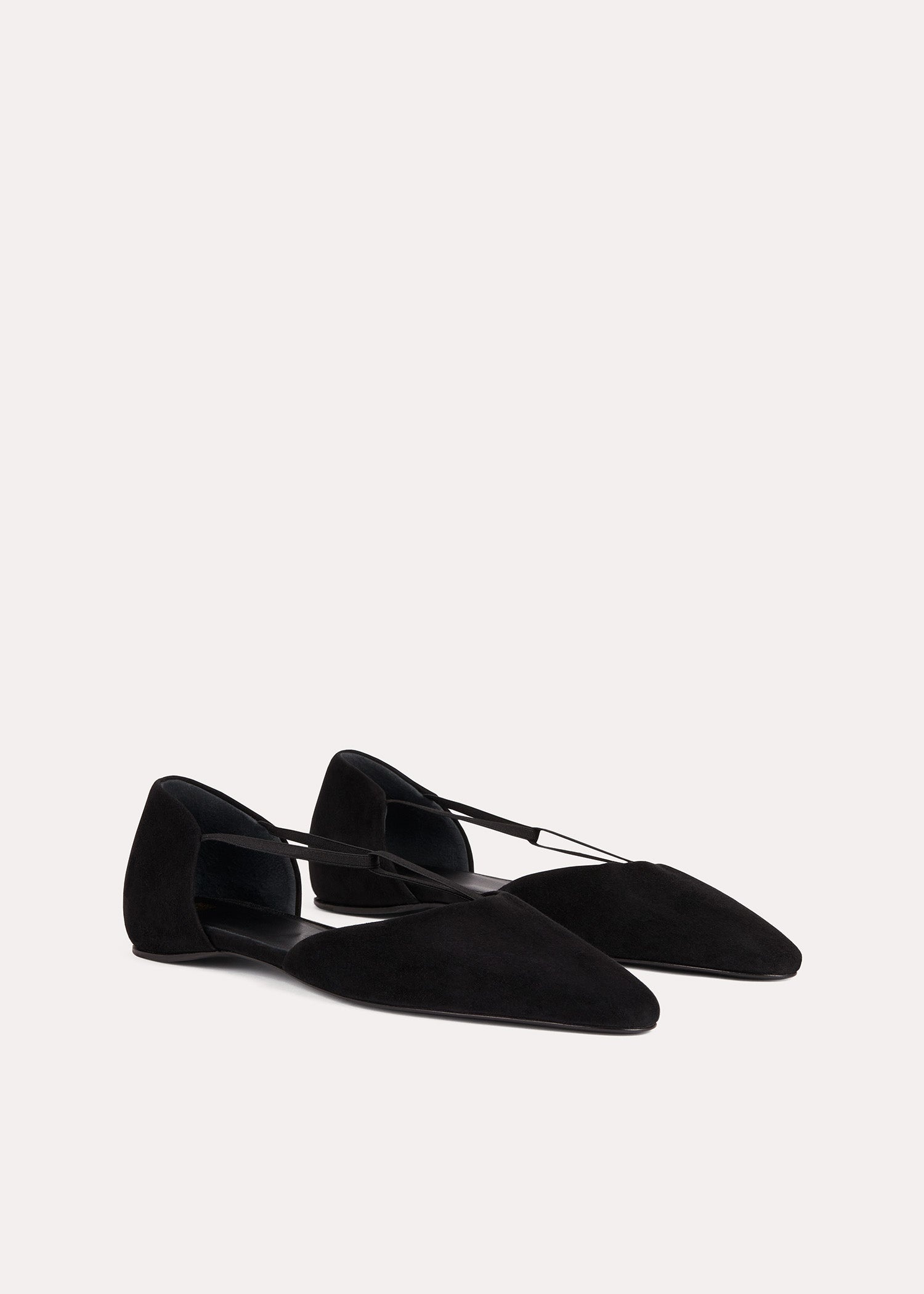 The Suede T-Strap Flat black - 3