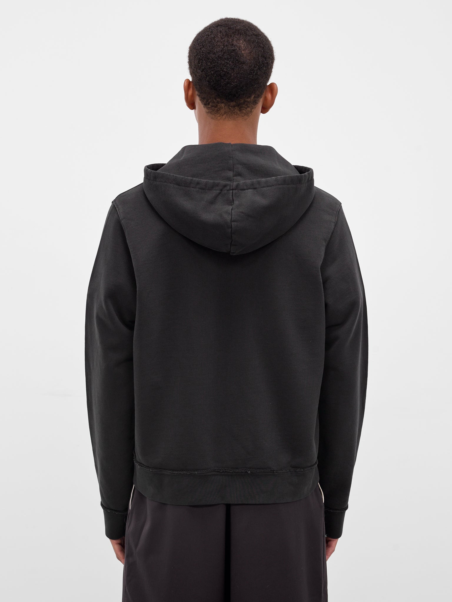 Black Oversized Deconstructed Zip Hoodie - 3