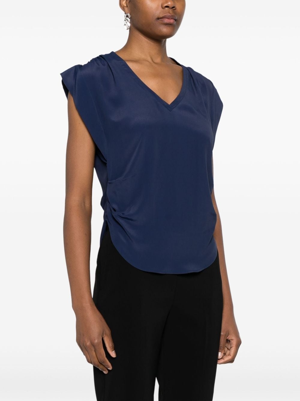 V-neck draped blouse - 3