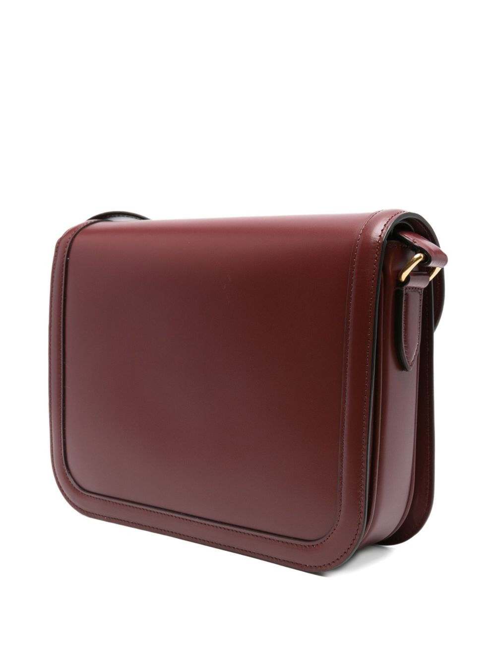flap leather shoulder bag - 3