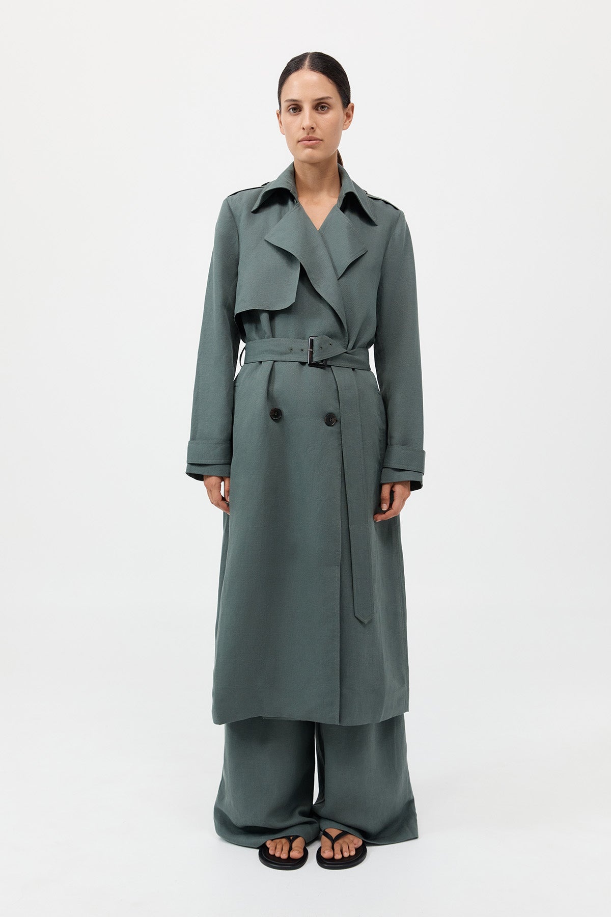 Soft Tailored Trench - Balsam Green - 2