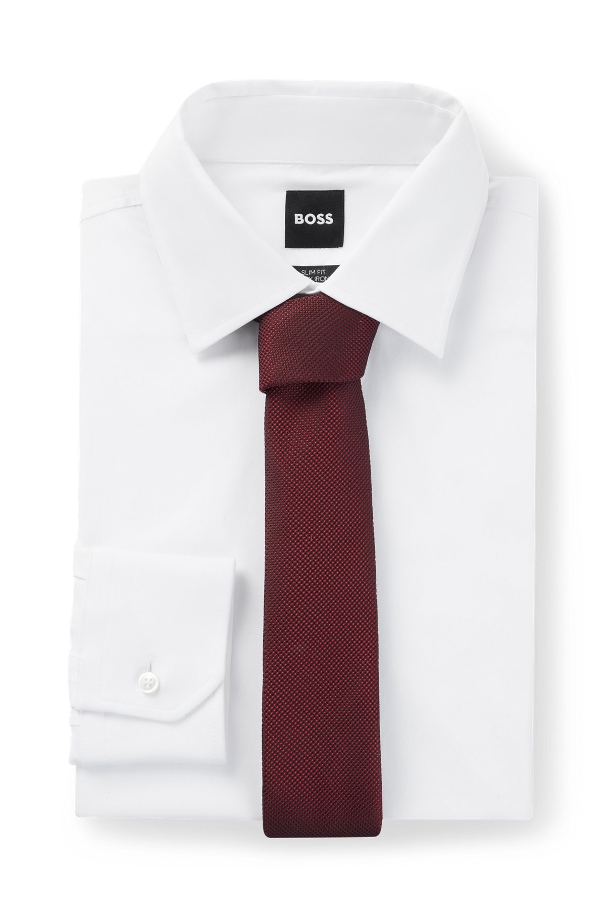 SILK-BLEND TIE WITH MICRO-PATTERNED JACQUARD - 3