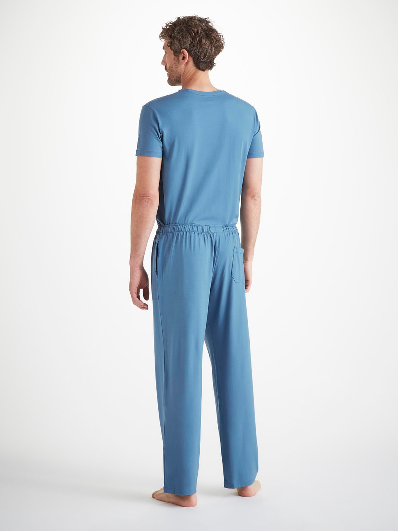 Men's Lounge Pants Basel Micro Modal Stretch Steel Blue 4