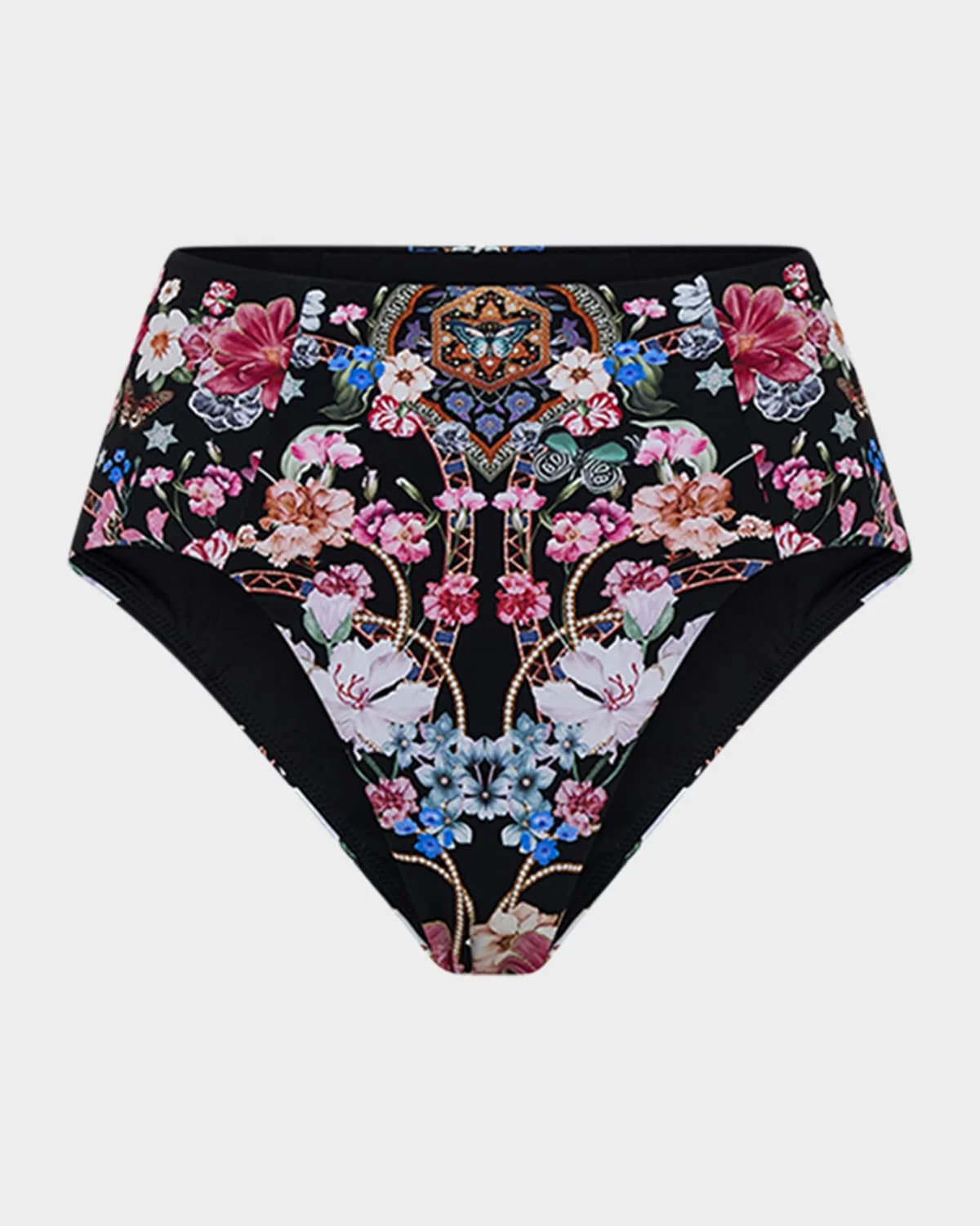 Midnight in Monserrate High-Waist Paneled Bikini Bottoms - 1