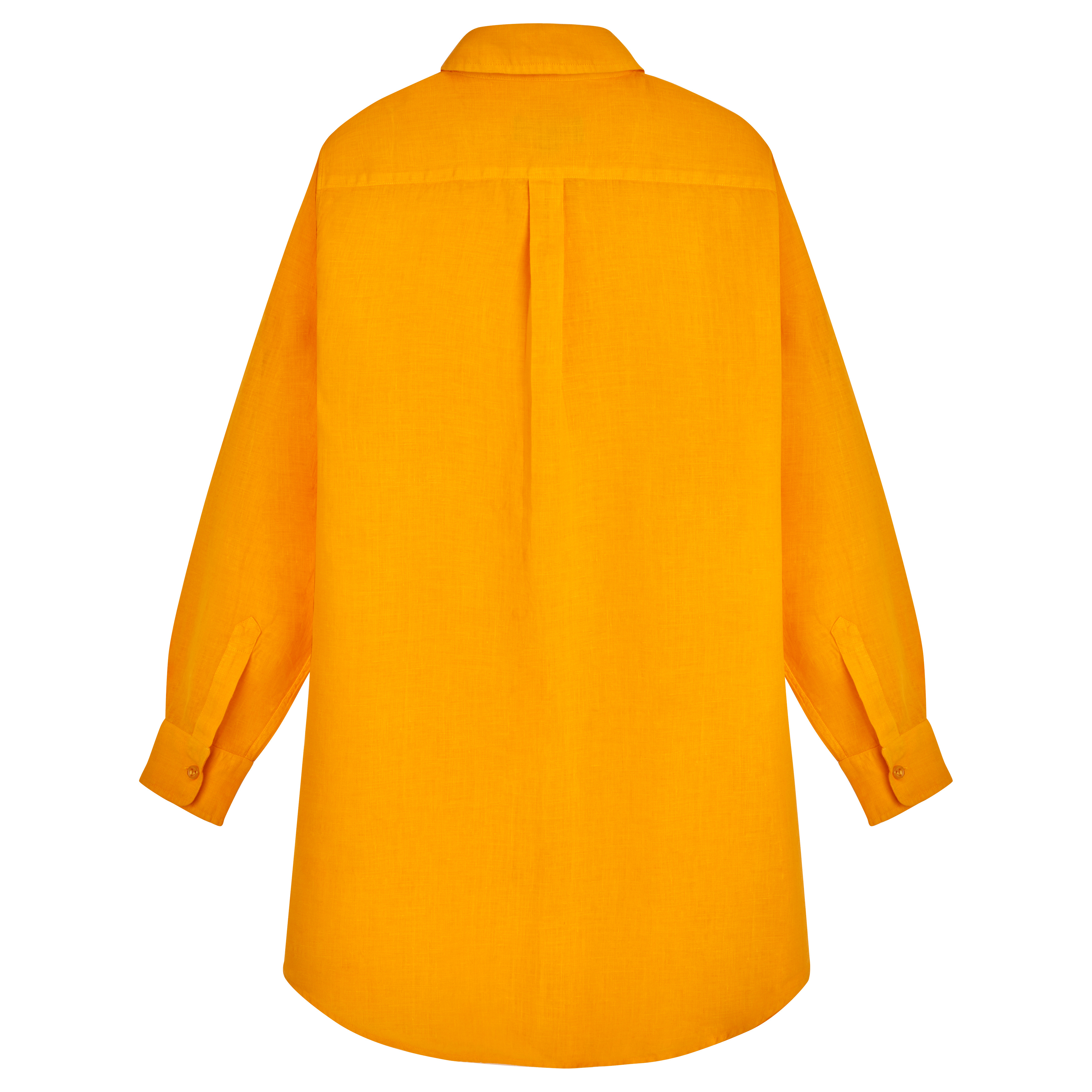 Women Linen Shirt Dress Solid - 2