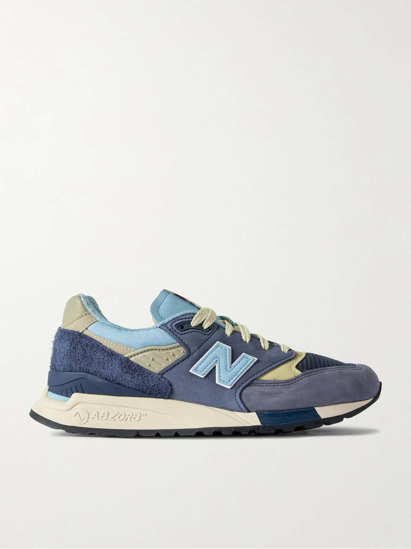 998 Leather and Mesh-Trimmed Suede Sneakers - 1