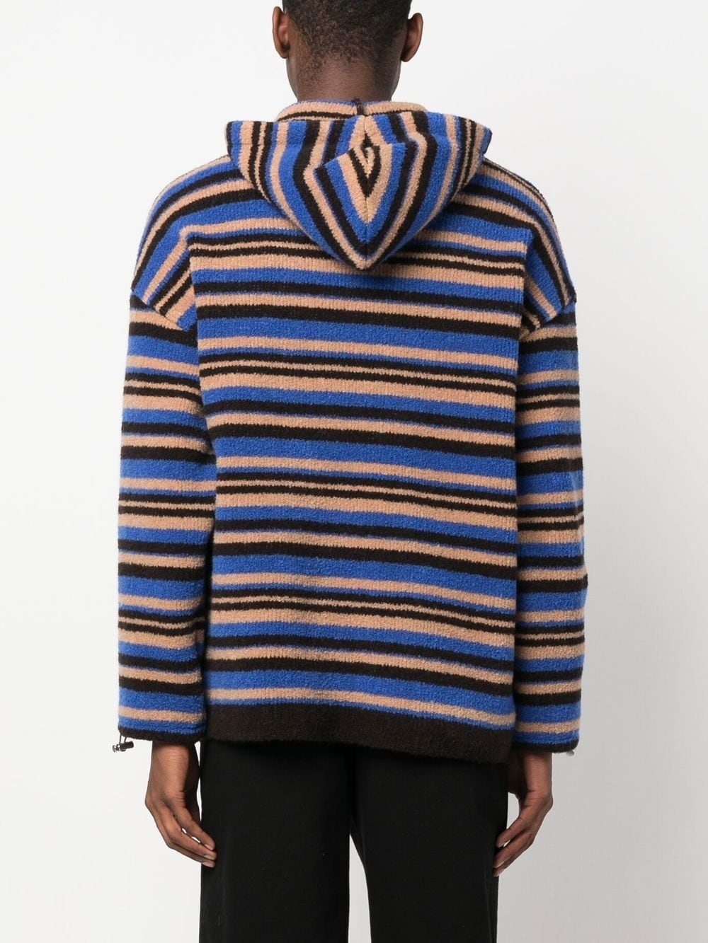 striped knitted hoodie - 4