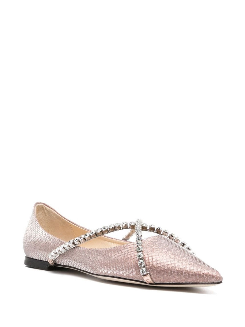JIMMY CHOO Genevi leather ballerina shoes outlook