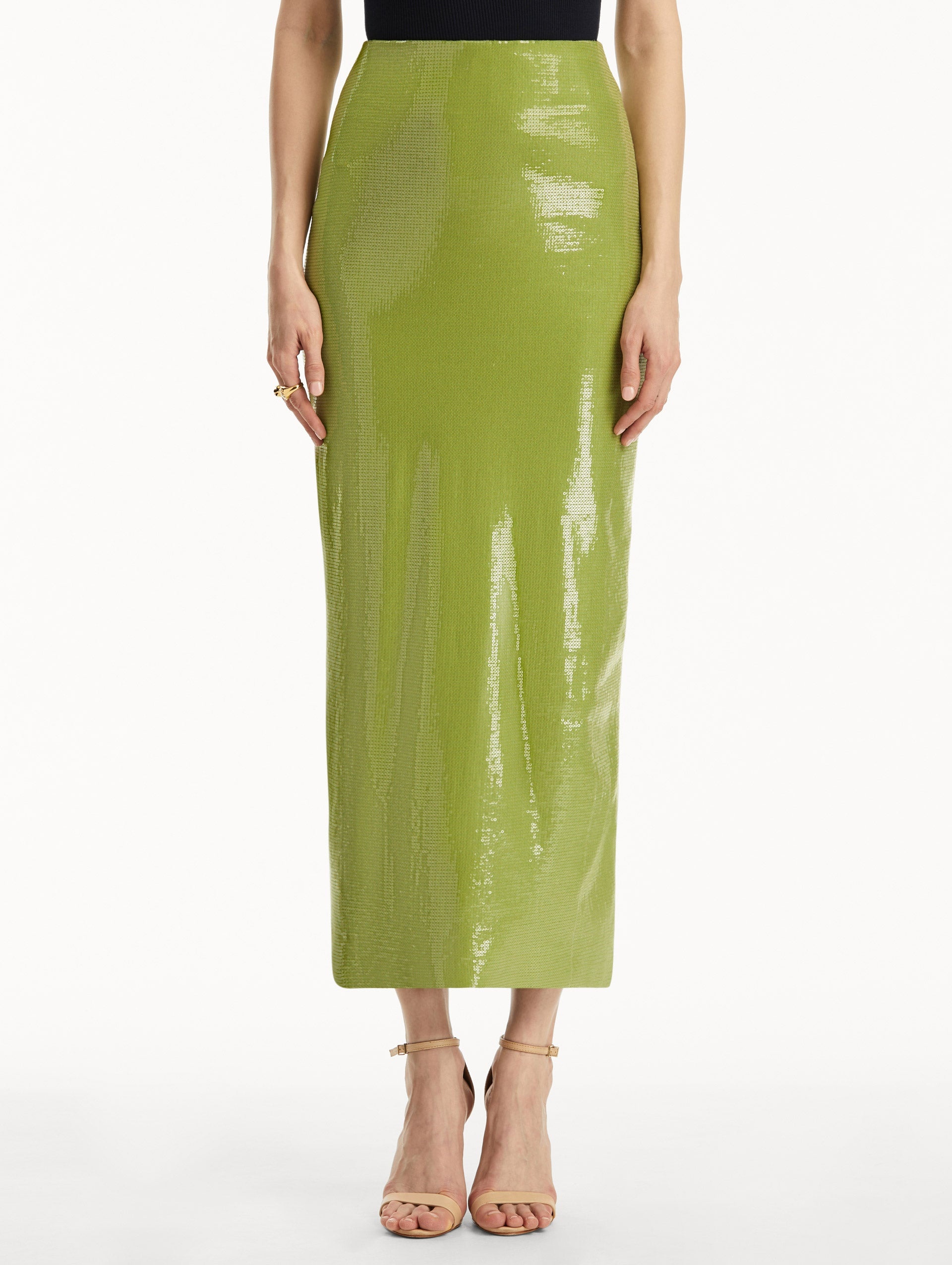 SEQUIN JERSEY PENCIL SKIRT - 4