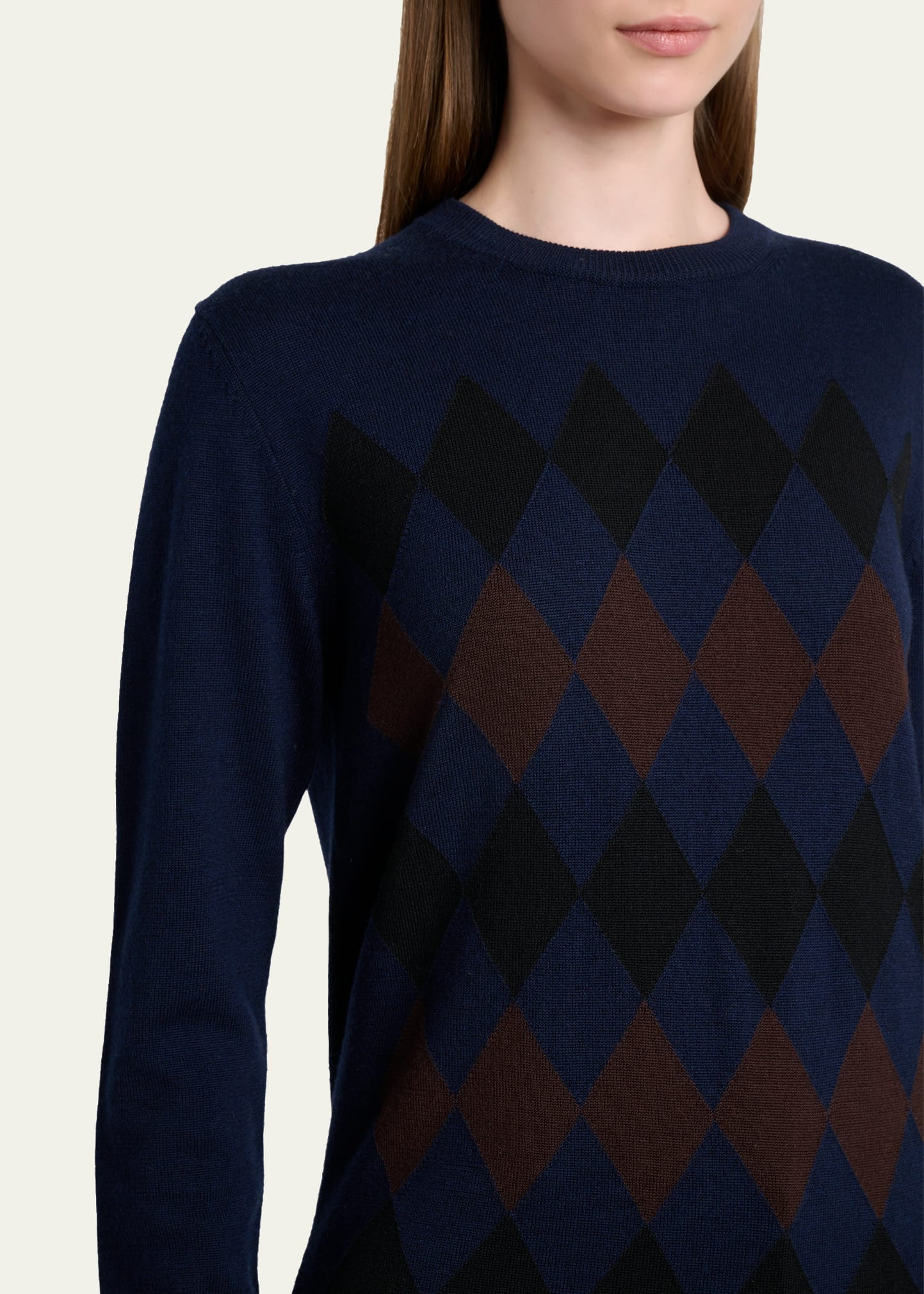 Vivian Argyle Crewneck Sweater - 5