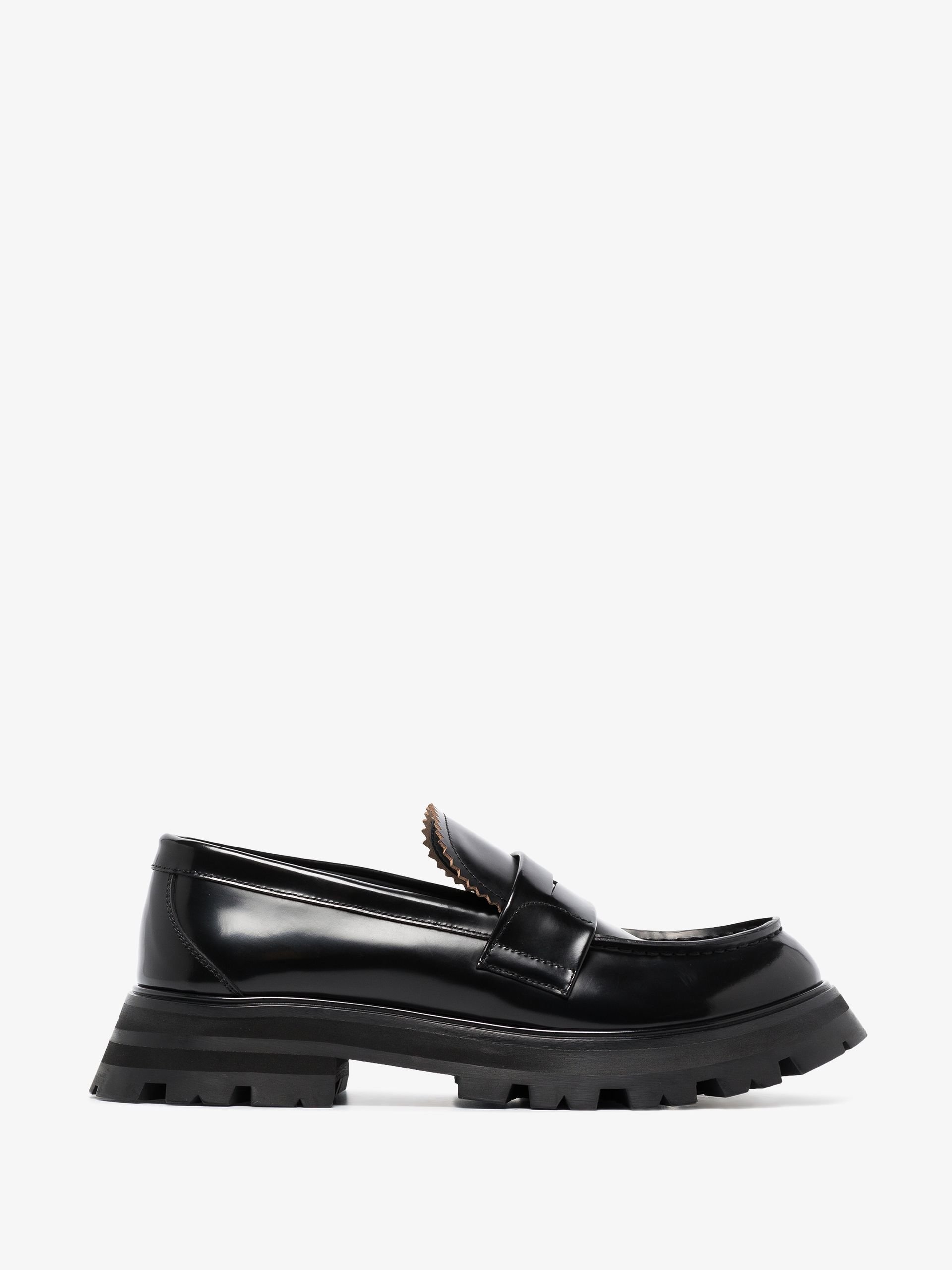 Black Wander chunky leather loafers - 1