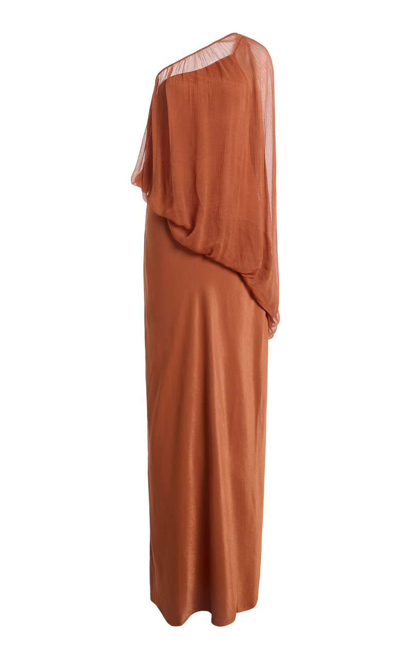Exclusive Solstice One-Shoulder Satin Maxi Dress 1