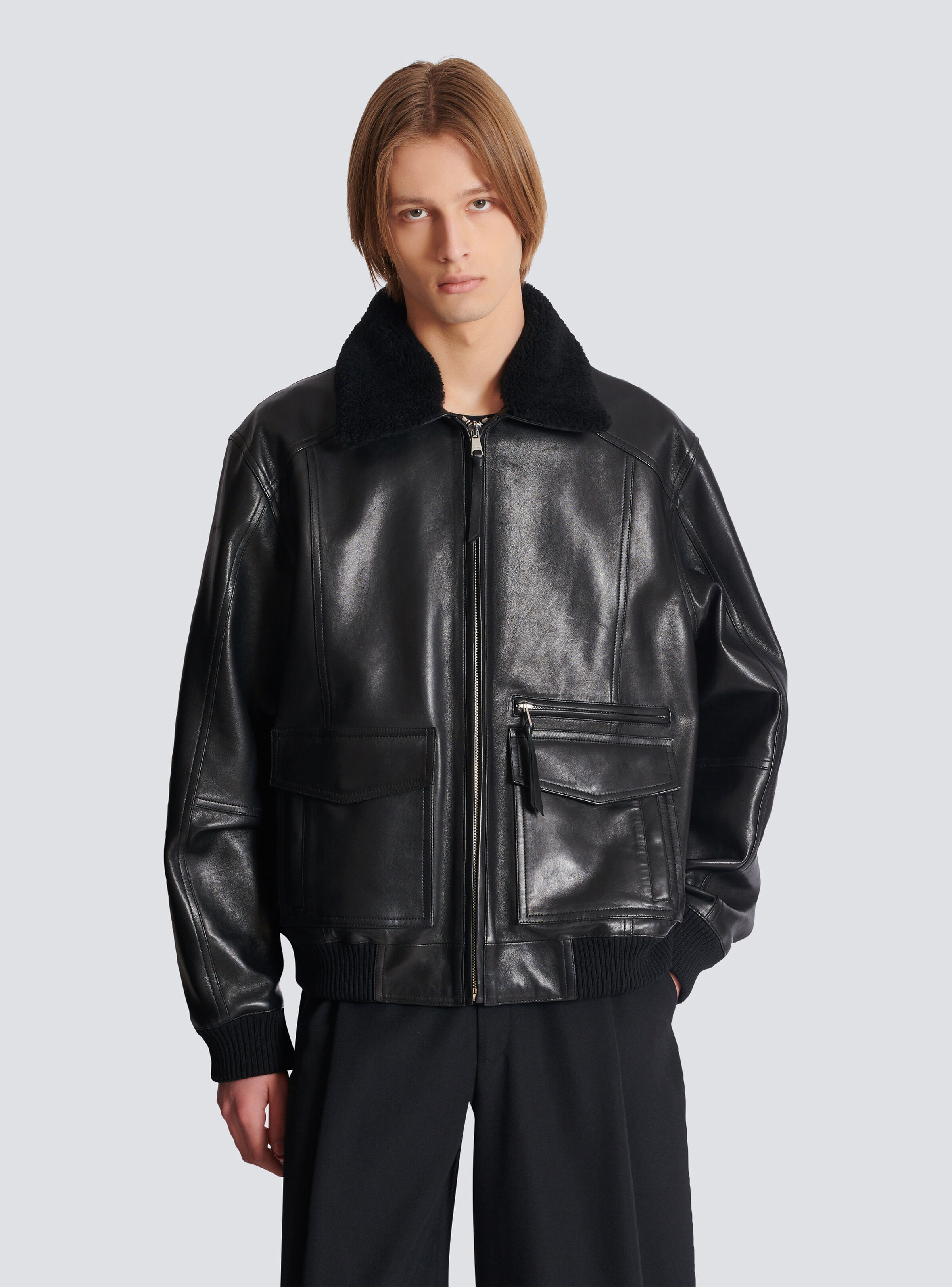 Lambskin aviator bomber jacket - 7