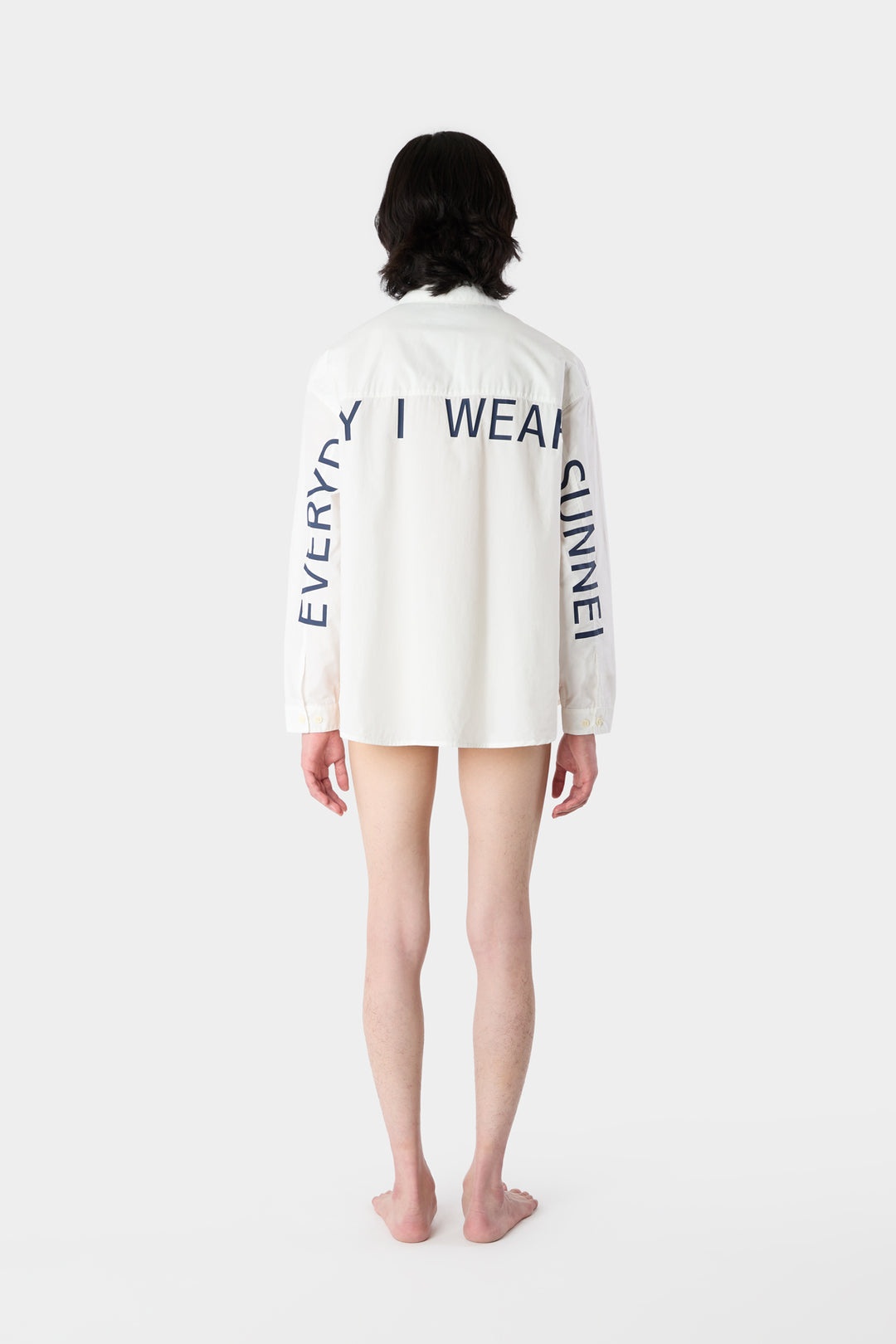 'EVERYDAY I WEAR SUNNEI' OVERSHIRT / white - 5