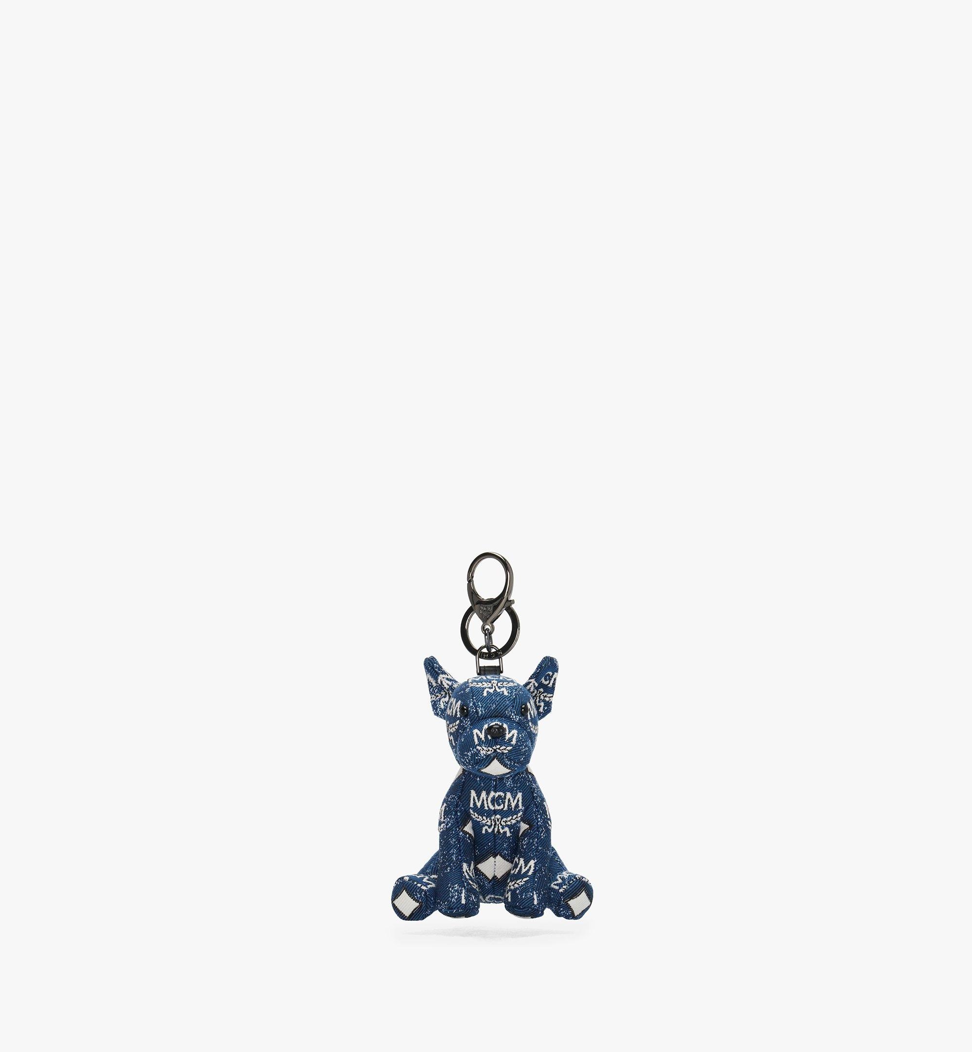 M Pup Charm in Vintage Denim Jacquard - 1