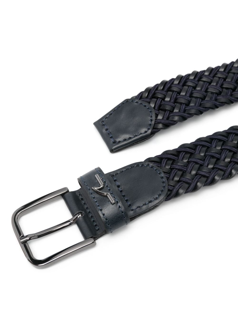 interwoven-design leather belt - 2
