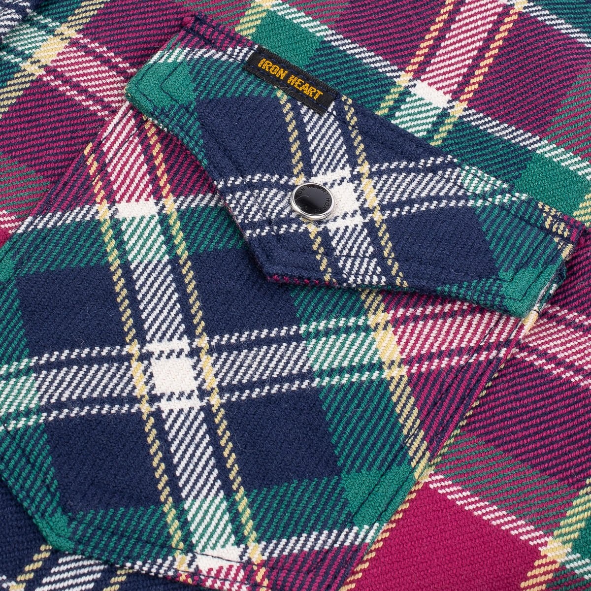Ultra Heavy Flannel Crazy Check Western Shirt - Navy - 7