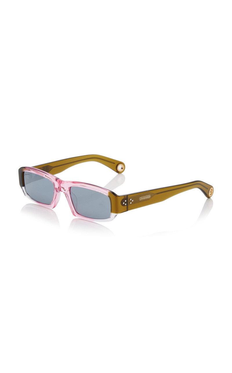 Les Altù Square-Frame Acetate Sunglasses pink 3