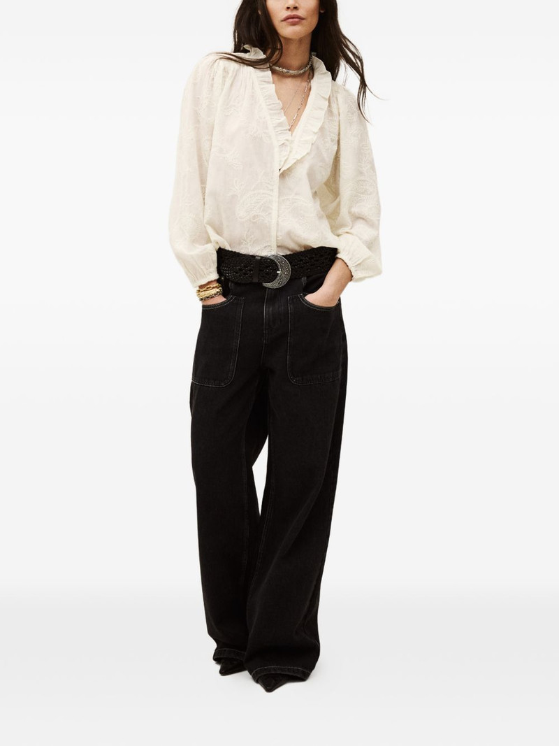 ba&sh Petty ruffled embroidered blouse outlook