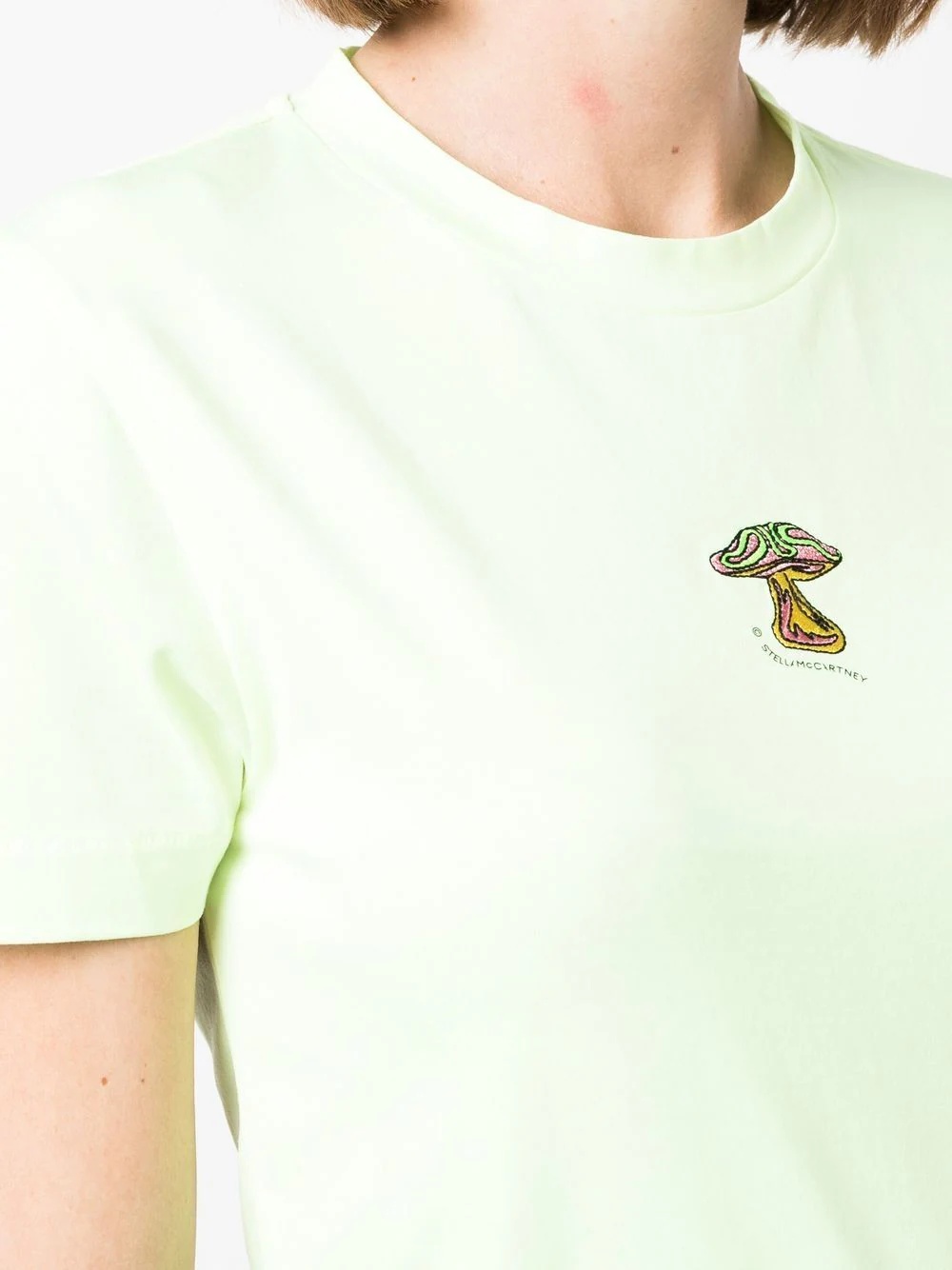 mushroom embroidery round-neck T-shirt - 7