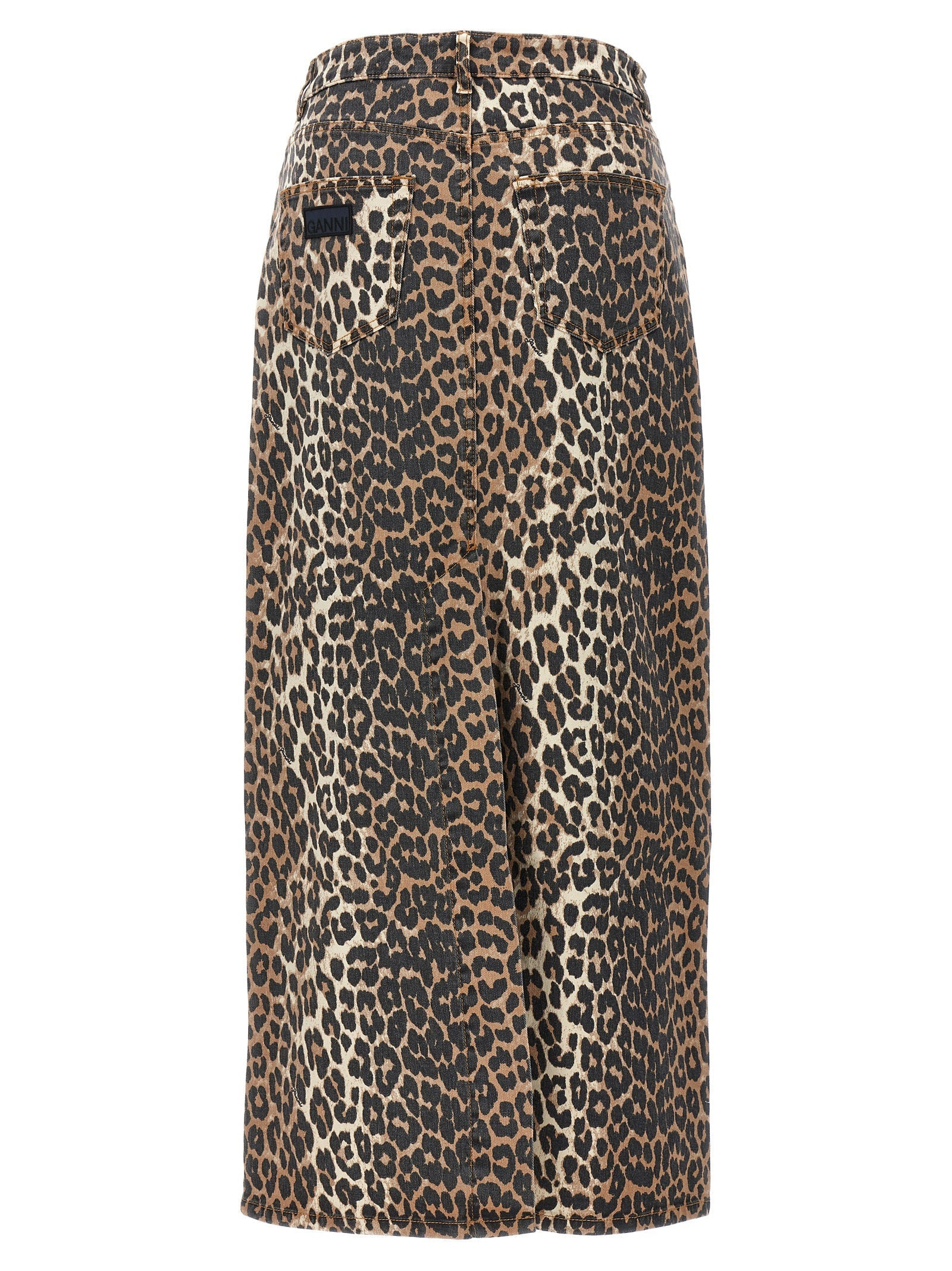 Ganni Women Animal Print Long Skirt - 2