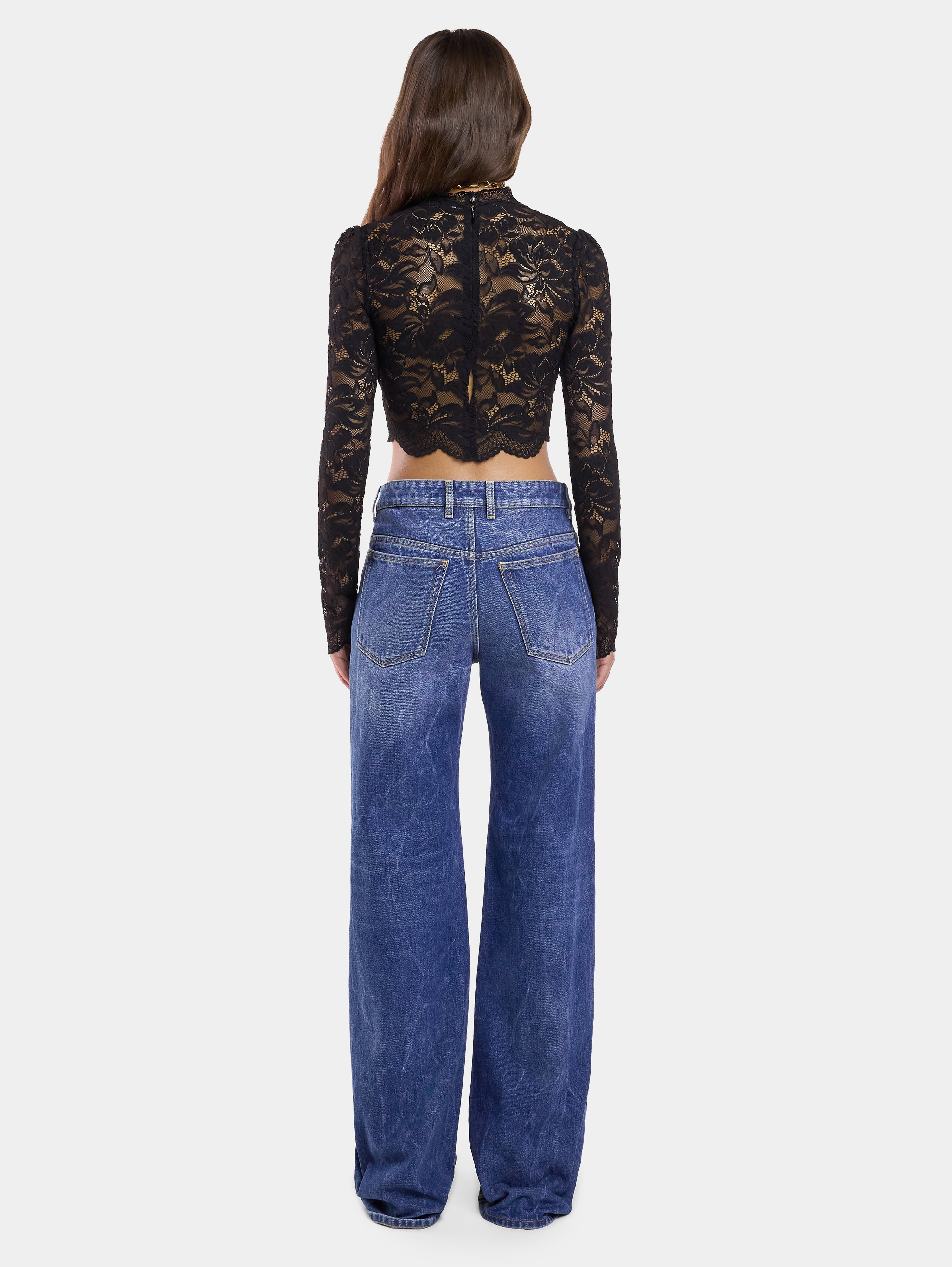 BAGGY JEANS IN DARK WASHED DENIM - 4