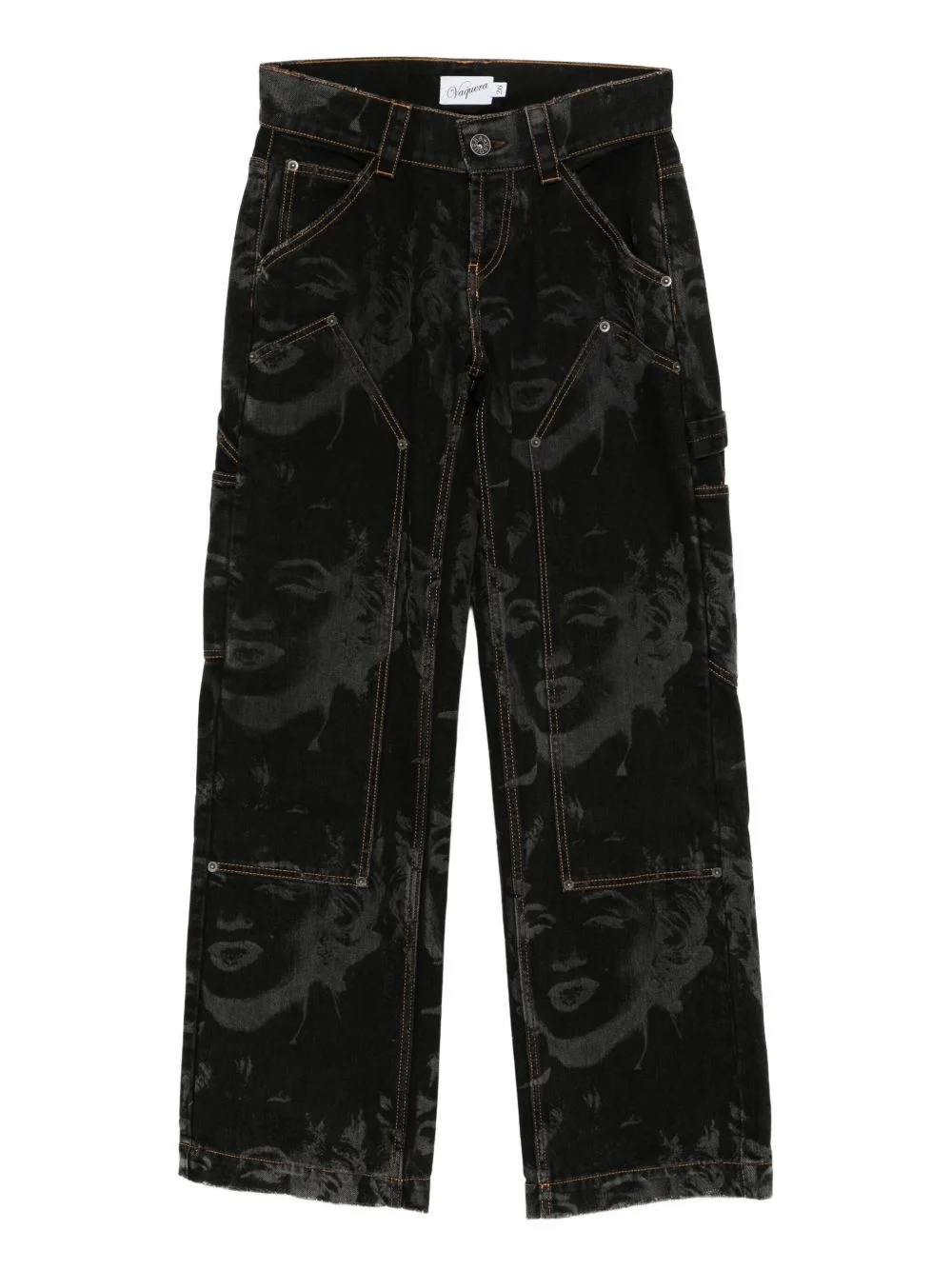 all-over graphic print jeans - 1