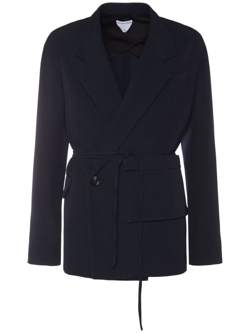 Compact wool gabardine blazer - 1