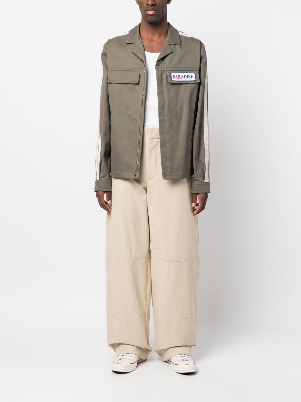 Paradise-embroidered shirt jacket - 2