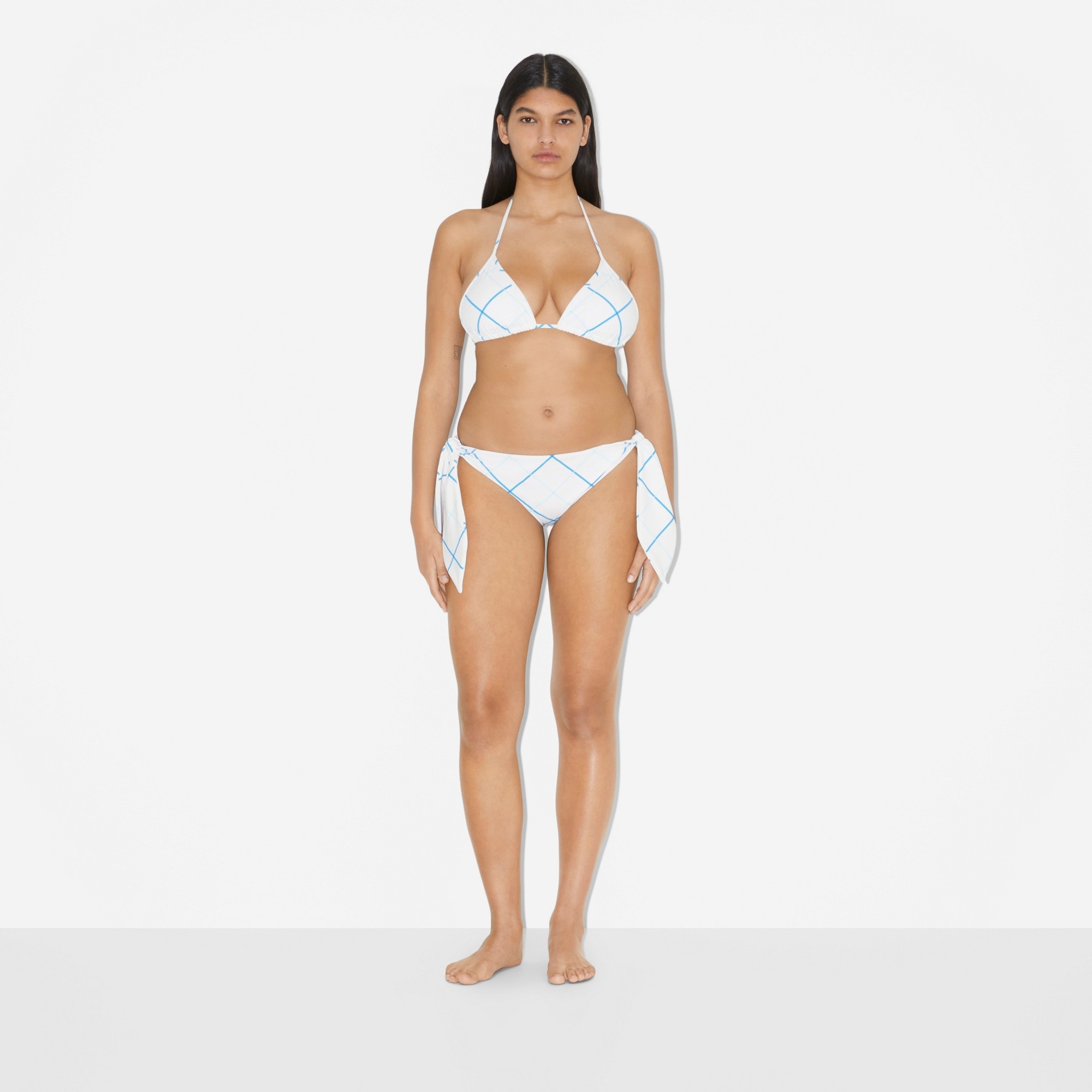 Check Stretch Nylon Triangle Bikini - 2
