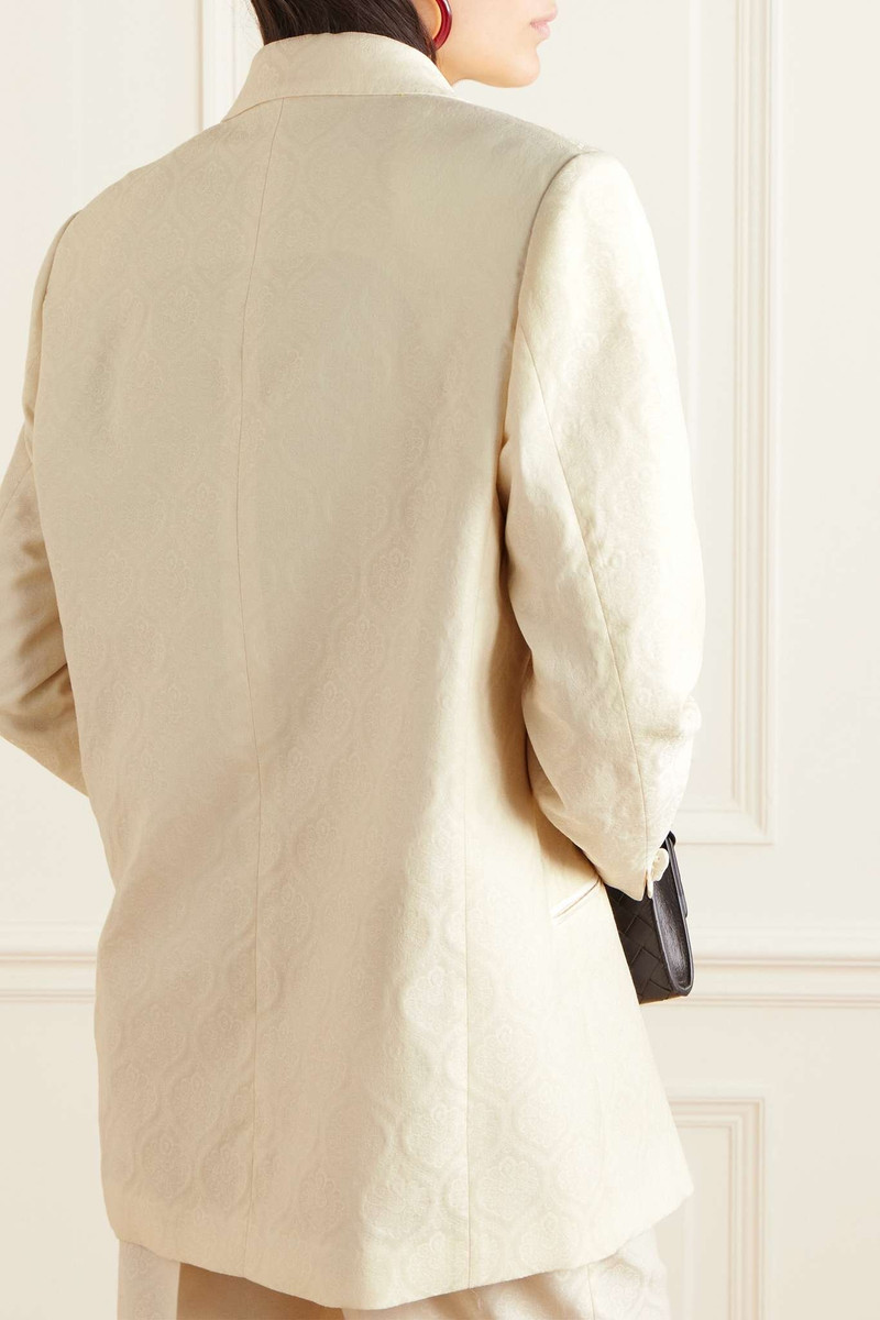 Double-breasted cotton and wool-blend jacquard blazer 3
