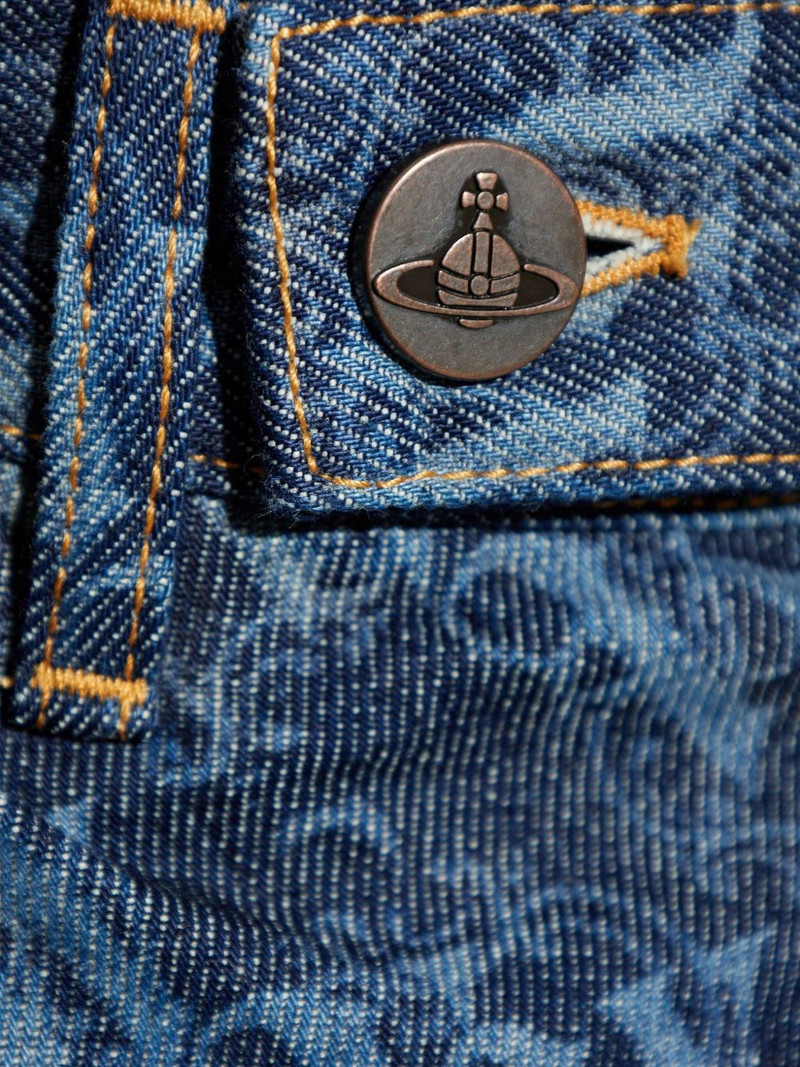 monogram-pattern tapered jeans 5