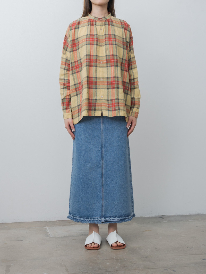 ICHI Antiquités Tartan Shirt - Butter Yellow outlook