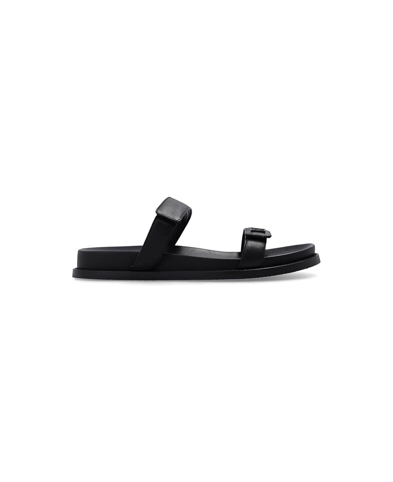 Emporio Armani Leather Slides With Logo - 1