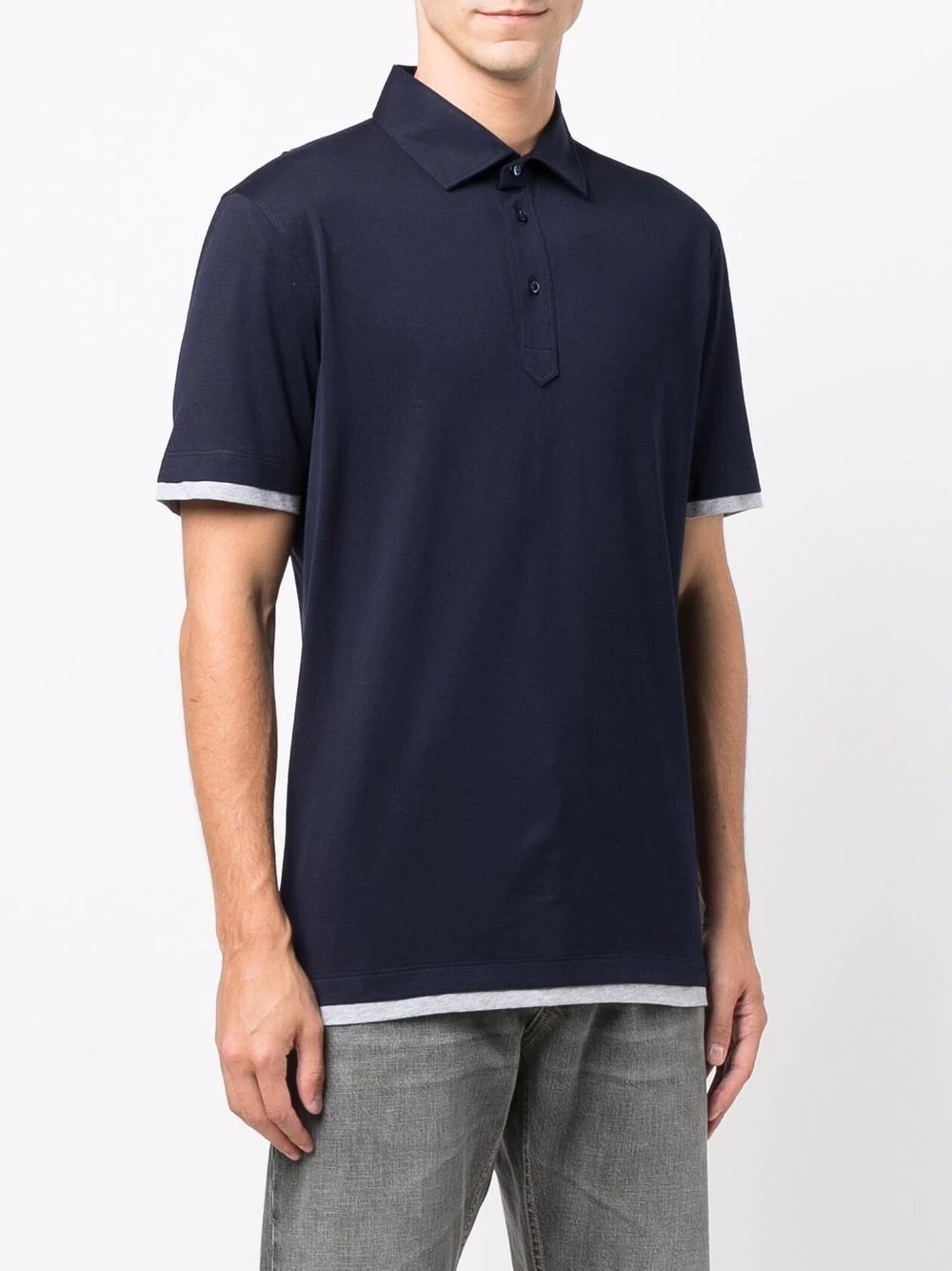 contrast-trim polo shirt - 3