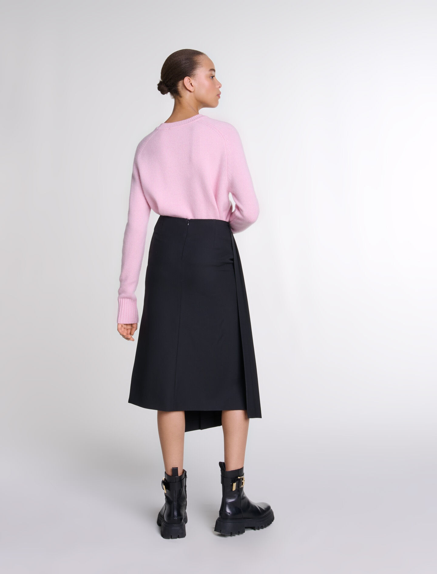 Asymmetrical long pleated skirt - 4