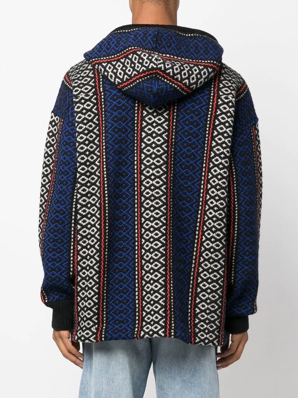 geometric-patterned alpaca-blend hoodie - 4