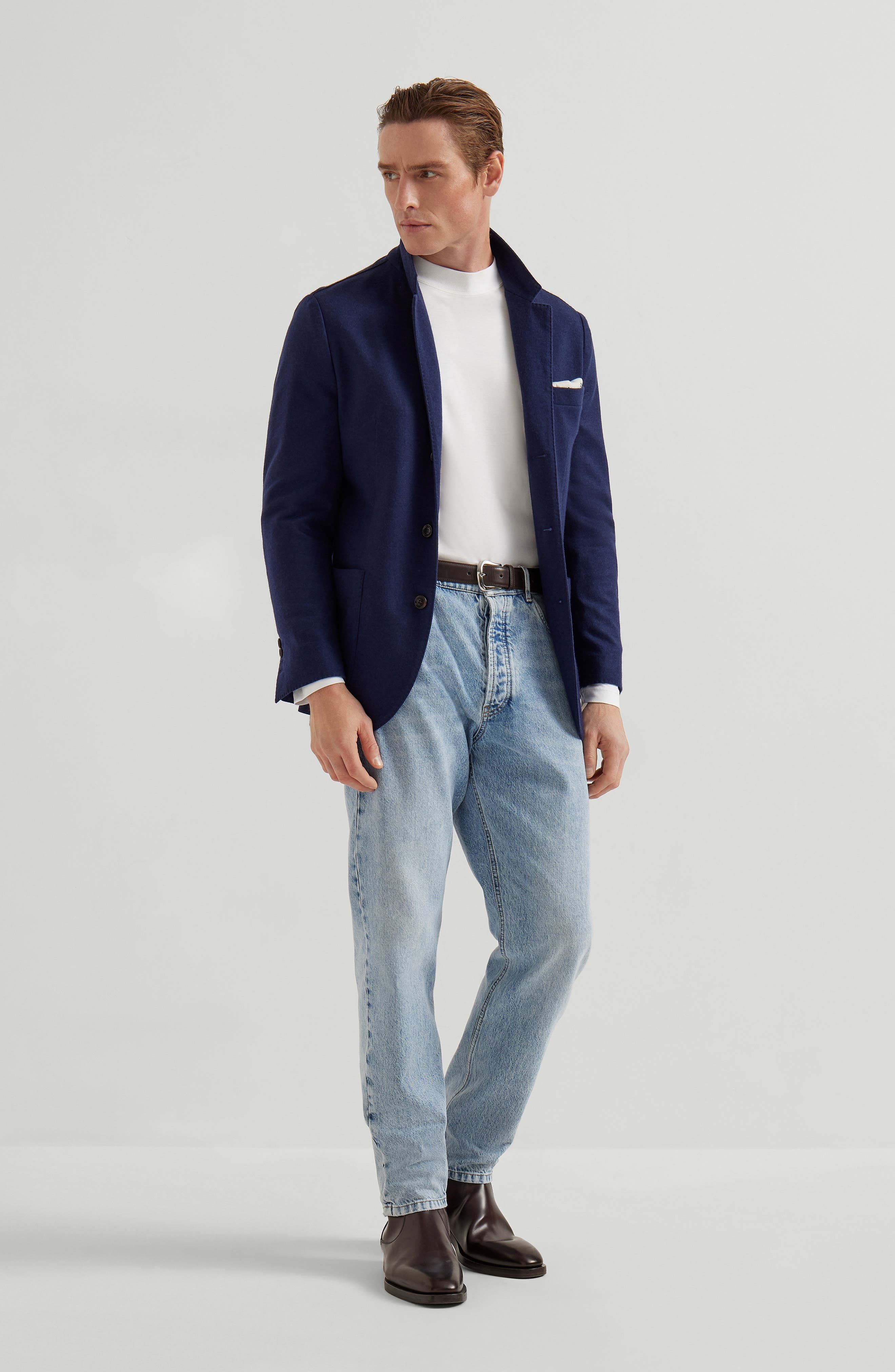 Brunello Cucinelli Cashmere jersey blazer in Blue at Nordstrom - 6