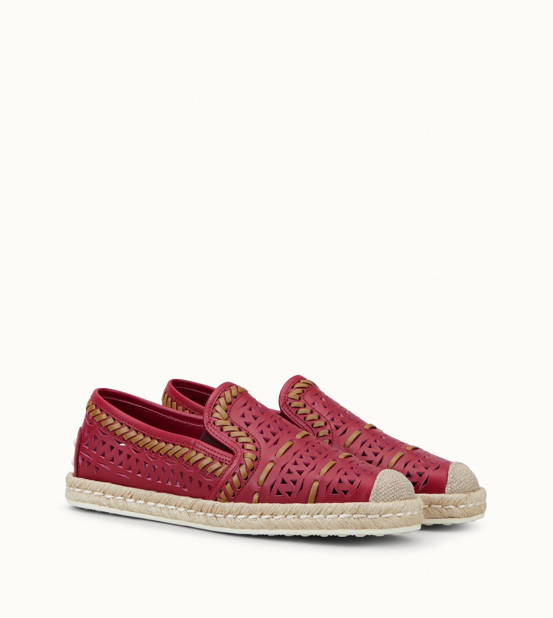SLIP-ONS IN LEATHER - VIOLET, BROWN - 4