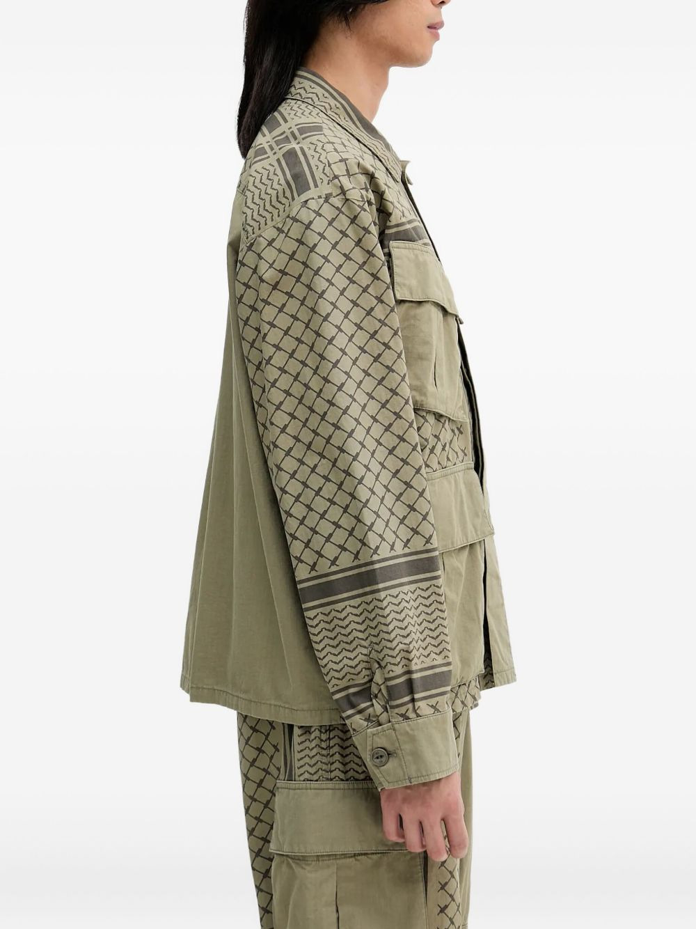 patterned-pocket jacket - 3